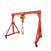 Mini-grue portative à hauteur réglable, 1 tonne, chariot élévateur mobile à cadre en acier, roues pivotantes universelles, utilisation en atelier