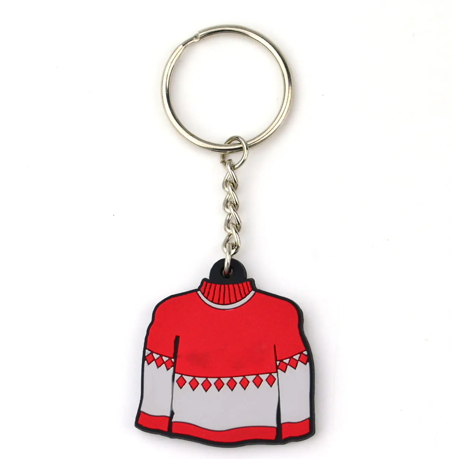Wholesale Factory Custom Silicone Keychain Rubber Key Chains Zinc Alloy T Shirt Key Chains