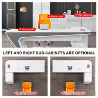 Bureau de direction design MDF bureau de direction incurvé brillant design taille personnalisée blanc bureau de direction du PDG