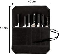 Sac à rouleaux de couteaux de chef en toile cirée multi-usages pour outils et ustensiles de cuisine, étui à couteaux robuste avec 7 fentes