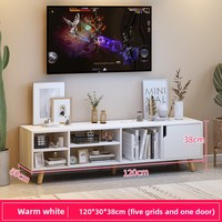 Meuble TV et table basse scandinaves modernes, combinaison au design simple et compact pour la maison et l'appartement, fabriqués en panneaux de bois.