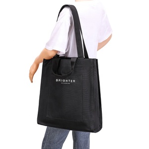 Bán buôn bông phụ nữ tote túi tùy chỉnh in logo tái sử dụng vải tote túi với xử lý và vai vành đai - Product Image 3