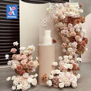Ensemble d'arche de fleurs artificielles personnalisées en usine Promise décoration florale de toile de fond d'arche de mariage