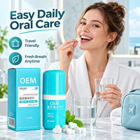 Comprimés de dentifrice personnalisés à la menthe pour le nettoyage buccal, l'haleine fraîche, la protection de l'hygiène bucco-dentaire et granules de bain de bouche probiotiques