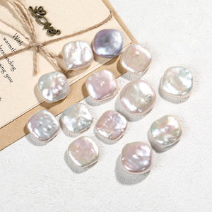 Pulsera de Perlas de Agua Dulce Naturales Blancas de Luz Intensa, Hecha a Mano, Estilo Barroco, Cuadrada y Grande, con Partículas Dispersas - Product Image 2