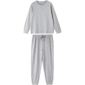 Ensemble de pyjama pour homme personnalisé en tissu French Terry, haut à manches longues et pantalon avec poches et cordon de serrage, tailles S à XXL - Product Image 2