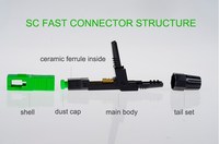Conector de fibra óptica SC APC rápido para redes FTTH 4G/3G para conectividad de fibra al hogar (FOAC)
