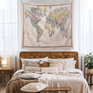 Dessin animé animaux repères carte enfants éducatifs géographie tapisseries enfants carte du monde <span class=keywords><strong>tapisserie</strong></span> - Product Image 5