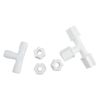 Adaptador en T de Tres Vías con Rosca Macho de 1/4" NPTF y Conexión de Tubo de 1/4" Macho, Conexión JACO con Junta Tórica