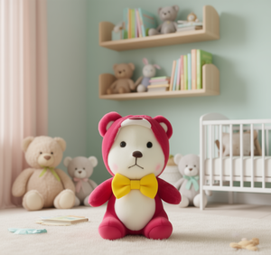 Lindo Oso de Peluche con Lazo Amarillo, Animal de Peluche Suave para Decoración de Dormitorio Infantil, Regalo de Cumpleaños, Diseño Moderno, Unisex - Product Image 2