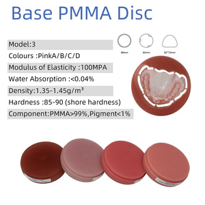 แผ่น PMMA สีชมพู LEONGY รุ่น A <span class=keywords><strong>B</strong></span> C <span class=keywords><strong>D</strong></span> ปรับแต่งสีและความหนาได้ สำหรับฐานฟันปลอม ใช้กับเครื่อง CAD CAM Milling - Product Image 2