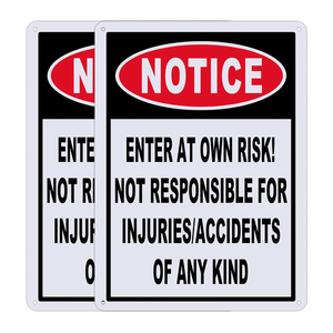 Panneau d'avertissement en métal personnalisé Entrez à vos propres risques, panneaux de sécurité d'avertissement, panneau réfléchissant en aluminium de 0.6mm protégé contre les UV et résistant aux intempéries - Product Image 2