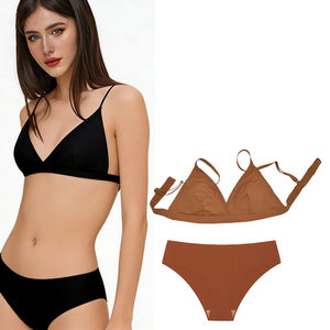 Conjunto de Bralette Triangular <span class=keywords><strong>Sin</strong></span> Costuras, Sujetador <span class=keywords><strong>Push</strong></span>-<span class=keywords><strong>Up</strong></span> Cómodo de Media Copa para Senos Pequeños, Sexy y <span class=keywords><strong>Sin</strong></span> Varillas - Product Image 1