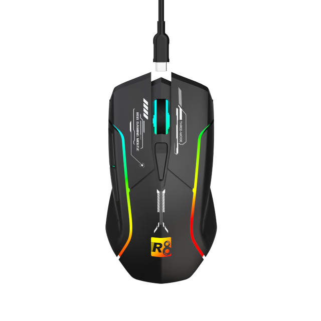 R8-G315 New Triple Mode High DPI Optical RGB Illuminated Rechargeable Gaming Mouse