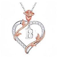 Infinity Love Heart Hanger Ketting Rose Aangepaste Letters Sieraden Cadeaus voor vrouwen Hartketting Valentijnsdag Cadeaus Moeder Cadeaus