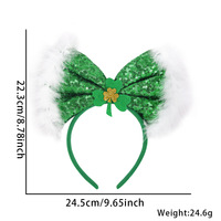 Bandeau irlandais pour la Saint-Patrick, bandeau coloré à rayures vertes avec boucle trèfle pour décorations de fête