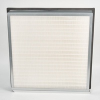 Filtro HEPA plisado H13 H14 U15 U16 U17 de alta temperatura para cuartos limpios de laboratorio personalizados, con marco de acero galvanizado y filtro de caja de papel