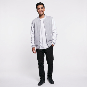 Veste universitaire personnalisée de haute qualité pour hommes vente en gros de veste de sport en coton polaire décontractée avec capuche CollegeBaseballjacket pour hommes - Product Image 1