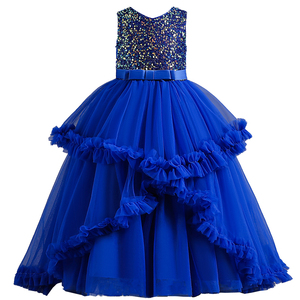 Robe de princesse superposée de style européen pour enfants, robe de mariée brillante pour fille de 10 ans, robe <span class=keywords><strong>tutu</strong></span> rouge à fleurs pour filles - Product Image 6