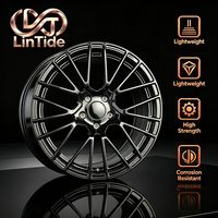 Rueda de Aleación Forjada con Acabado Negro Brillante y Multirradio para Autos de Lujo, Rin Ligero Personalizado con PCD ET, Suministro de Fábrica