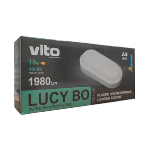 Plafonnier ovale LED extérieur Vito Lucy Bo 18W 4000K IP65 blanc naturel - Product Image 2