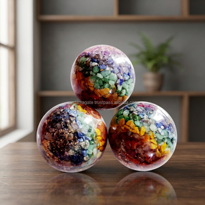 Boules d'orgone faites à la main en pierres précieuses à 7 chakras |   Sphères d'orgonite en gros style mascotte - Product Image 2