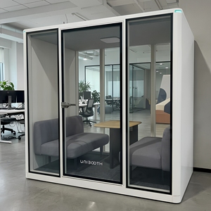 UNIBOOTH Cabine de réunion insonorisée 33 dB ISO 23351 Classe A, ignifuge ASTM-E84 30 min, installation rapide, pour bureau à domicile, OEM ODM - Product Image 4
