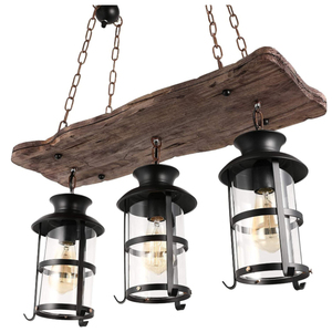 <span class=keywords><strong>Suspension</strong></span> Industrielle <span class=keywords><strong>Vintage</strong></span> en Bois Rétro Loft Lanterne Lustre Lumières Décor Bar <span class=keywords><strong>Suspension</strong></span> Luminaire - Product Image 6