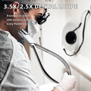 Lupa Dental Metálica con Aumento de 3.5X/2.5X, Lupa Quirúrgica con Lámpara LED para Operaciones Médicas - Product Image 2