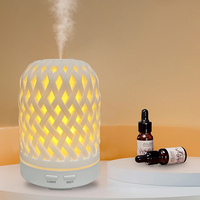 Résine Portable Ultrasonique Diffuseur D'arôme Humidificateur Cool Mist Maker Grain Huile Essentielle Aromathérapie Diffuseur Lumière Foncé Bois 24