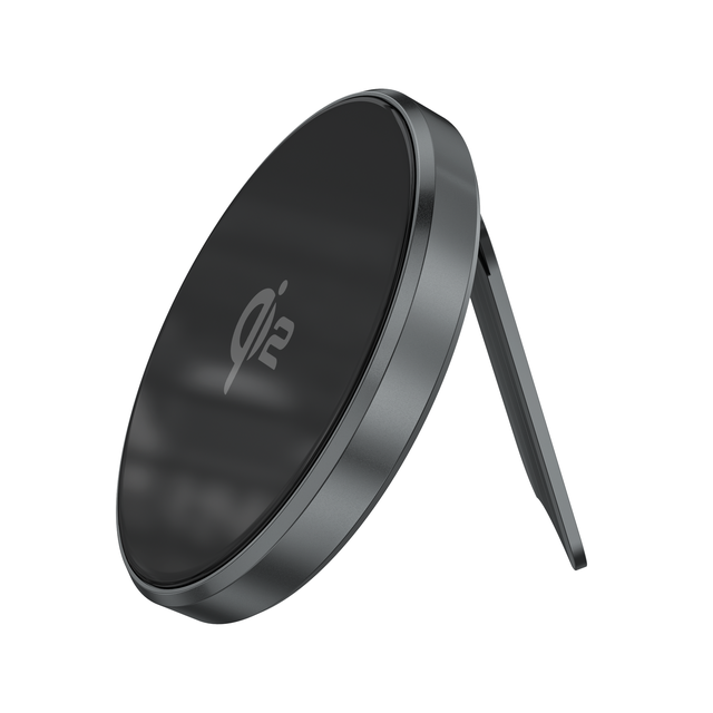 Portable Qi2 15W Magnetic Wireless Charger for iPhone 15/14/13 Mini Aluminum Alloy Phone Stand Charging with Adjustable Bracket