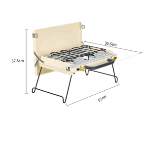 Barbecue portable en acier inoxydable personnalisé, résistant au vent, avec foyer à gaz et étui <span class=keywords><strong>de</strong></span> transport pour le camping en plein air - Product Image 3