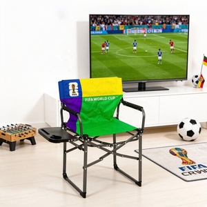 Sedia da Regista Compatta per la FIFA World Cup 2026 con Portabicchieri Integrato e Tavolino Laterale Pieghevole per Posti a Sedere in Zone Tifosi di Calcio per Interni ed Esterni - Product Image 6