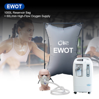 Concentrateur d'oxygène à flux continu Olive haute capacité 1000L, pureté 90%-96%, pour thérapie respiratoire, avec réservoir 10L