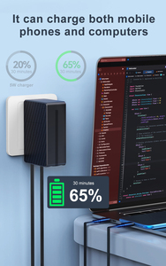 Chargeur GaN 65W en gros, chargeur rapide multi-ports PD QC PPS, <span class=keywords><strong>prise</strong></span> pliable pour les clients de marques et les ateliers de réparation de téléphones - Product Image 3