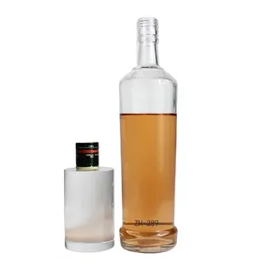 Rus pazarı için 750ml 1.5l brendi cin viski rom Tequila cam votka şişeleri