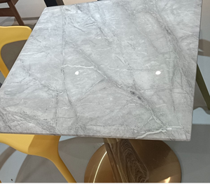 Luxury Engineered Stone <b>Table</b> Top Marble Pattern Surface Custom Size <b>Square</b> Durable Modern Restaurant Cafe Dining Furniture - Product Image 2
