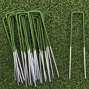 Heavy Duty Galvanized Steel U-Shaped Ground Nails Rust-Resistant Landscape Staples for Weed Barrier <b>Garden</b> Farm Use - Product Image 2