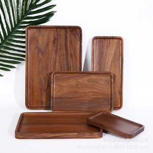 Solid Wood Tray <b>Set</b> <b>Square</b> Serving Platter For Fruit Breakfast Snack Restaurant Tableware Hotel Coffee Tea Use - Product Image 5