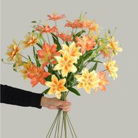 BF-LY03 Großhandel Realistische Doppelschichtige Rosa Lilienblütenköpfe für Hochzeit, Schule, Weihnachten, Heim und Veranstaltungen