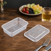 Boîtes d'emballage jetables transparentes en PP pour la restauration rapide, compatibles micro-ondes, contenants en plastique pour repas et préparation de repas, vente en gros
