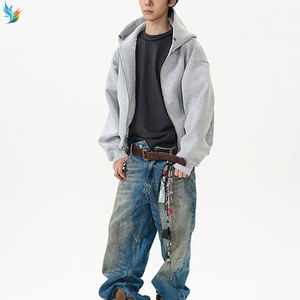 Sweat à capuche unisexe à capuche large et ample, couleur unie, poids lourd, impression numérique brodée personnalisée - Product Image 6