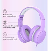 Casque audio filaire supra-auriculaire OEM avec suppression du bruit ENC pour l'étude, autonomie de 5 à 10 heures, casque d'étude