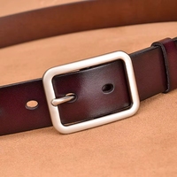 Sabuk Kulit Pria Asli Mewah Model Pin Kasual Kulit Sapi Cummerbunds Ceinture Homme