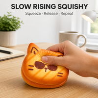 Jouet Squishy en forme de chat à remontée lente, motif sandwich et imprimé lunettes de soleil, anti-stress, cadeau de bureau