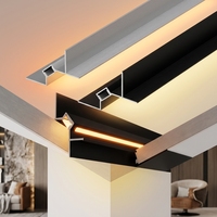 Profilé en alliage d'aluminium LED pour plafond de villa au design moderne, avec canal de finition pour bordure de plaque de plâtre et décoration d'angle mural