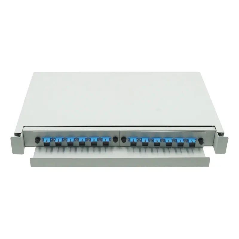 Wanbao Supply FTTH SC/LC/FC/ST 12 port 19" Rack Mount 1U fiber optic patch panel