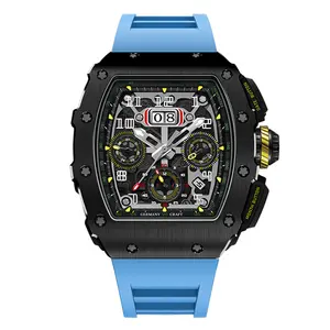 Cổ điển sáng có thể nhìn thấy phong trào chronographe hommes automatique cổ điển người đàn ông xem cổ tay đồng hồ cơ khí