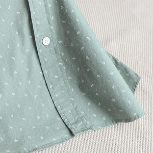 เสื้อดาวน์แขนสั้นผู้ชายเสื้อ100% ลายสก็อตผ้าฝ้ายมีกระดุมแบบลำลองมีกระเป๋า - Product Image 5