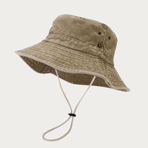 Chapeau de safari en coton lavé pour homme, protection solaire extérieure, idéal pour la randonnée, le cowboy, la pêche, chapeau bob – Vente en gros - Product Image 5